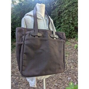 FILSON MADE IN USA RUGGED TWILL Open TOTE BAG Brown No Zipper Carry On